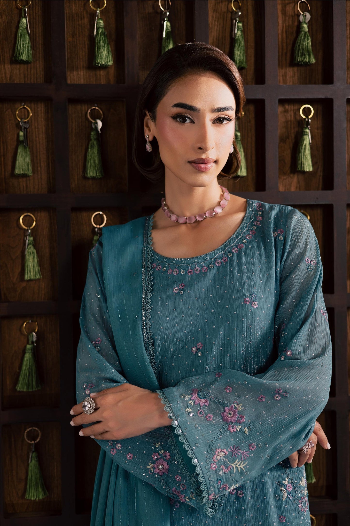 Batik | Festive Eid 26 | Noore - Luxury Dress - available at Maria Faisal in UK and USA.
