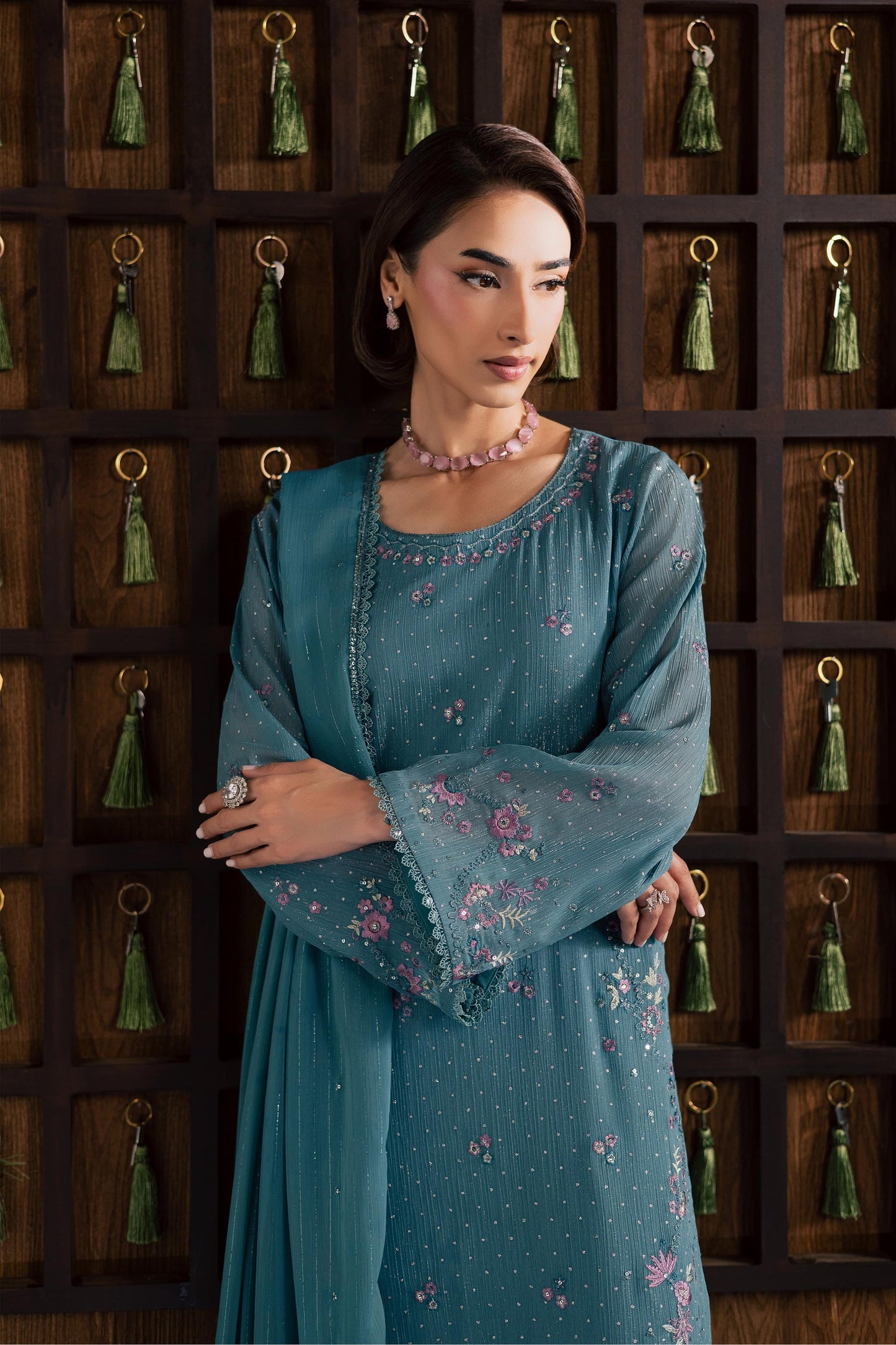 Batik | Festive Eid 26 | Noore - Luxury Dress - available at Maria Faisal in UK and USA.