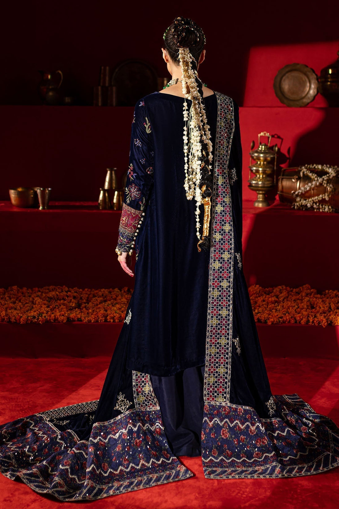 Nureh | Maya Velvet |  NW-93 - Designer Dress with Intricate embroidery and embellishments. Shop elegent wedding dress at Maria Faisal.