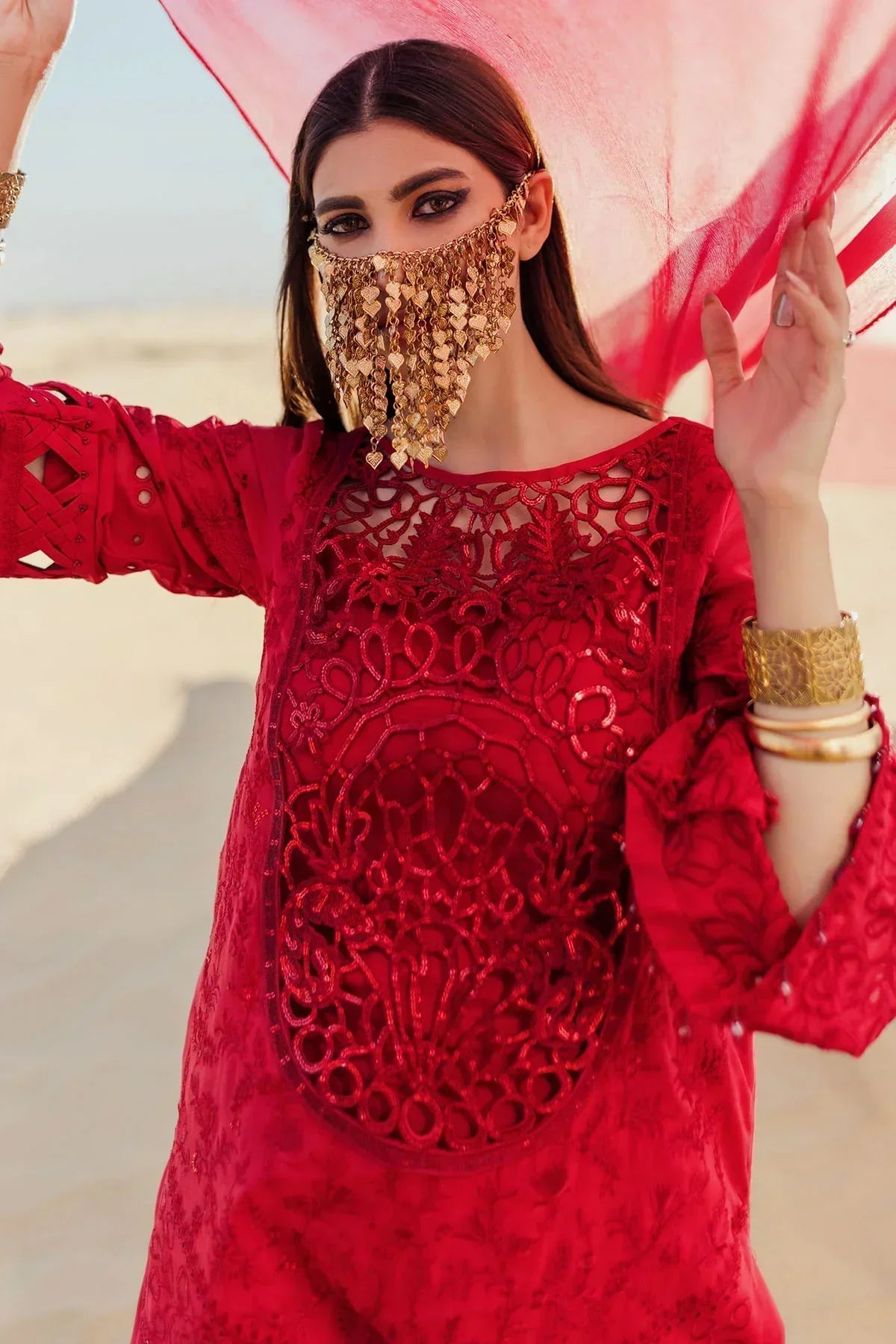 Nureh | Sehra Swiss Voil Lawn | AURORA - NE-79 - Ladies Clothes - Maria Faisal