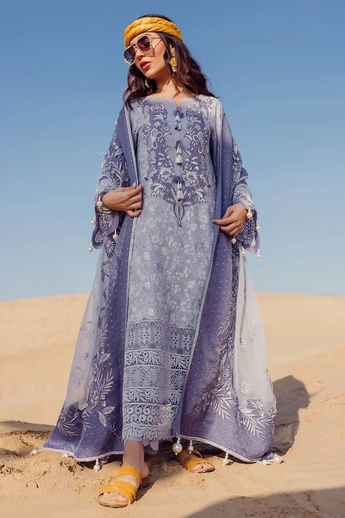 Nureh | Sehra Swiss Voil Lawn | CAMEO - NE-80 - Ladies Clothes - Maria Faisal