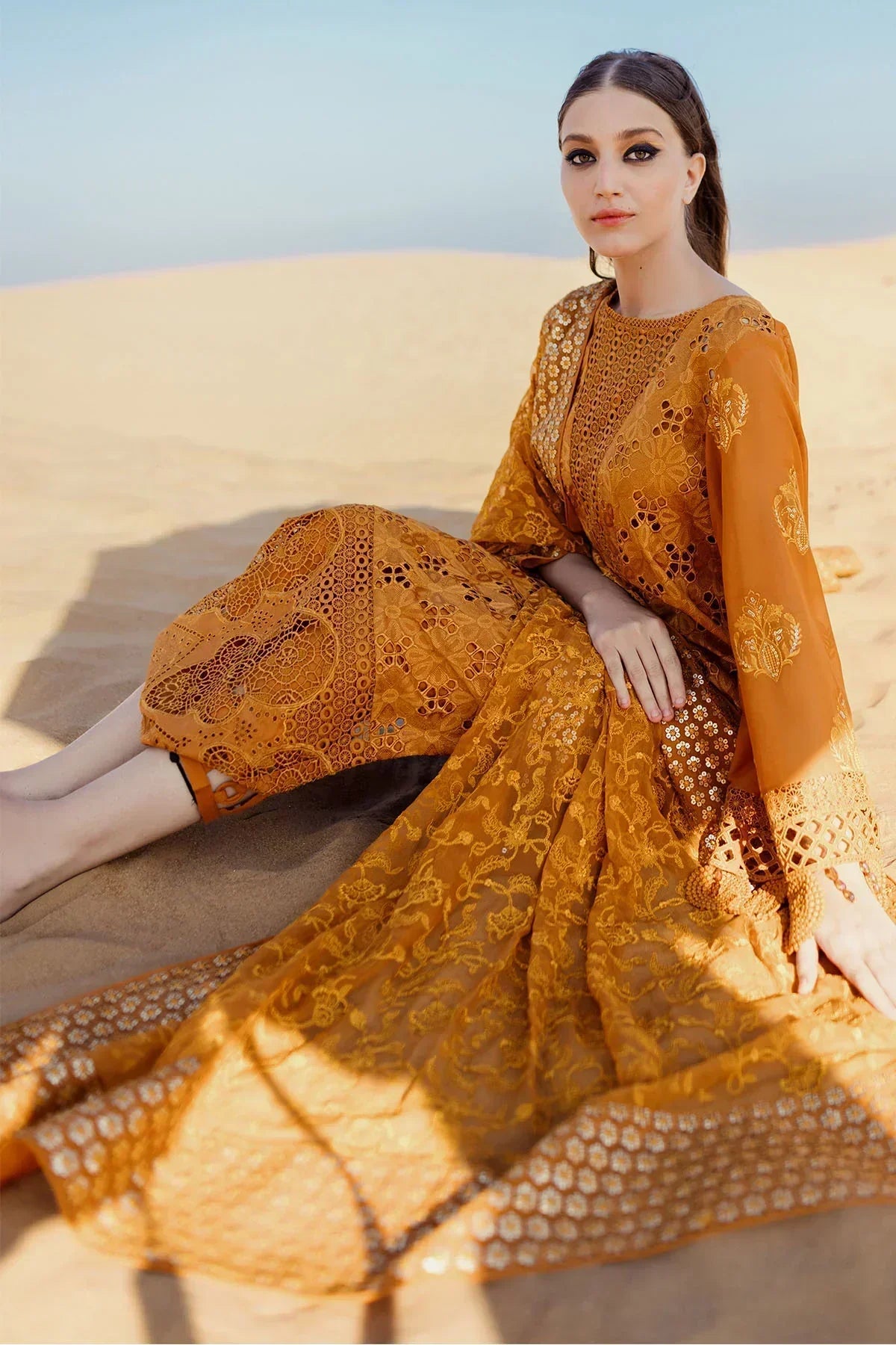 Nureh | Sehra Swiss Voil Lawn | MEEHA - NE-75 - Ladies Clothes - Maria Faisal