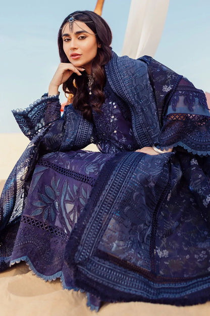 Nureh | Sehra Swiss Voil Lawn | NILE BLUE - NE-77 - Ladies Clothes - Maria Faisal