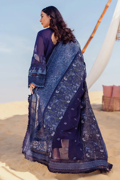 Nureh | Sehra Swiss Voil Lawn | NILE BLUE - NE-77 - Ladies Clothes - Maria Faisal