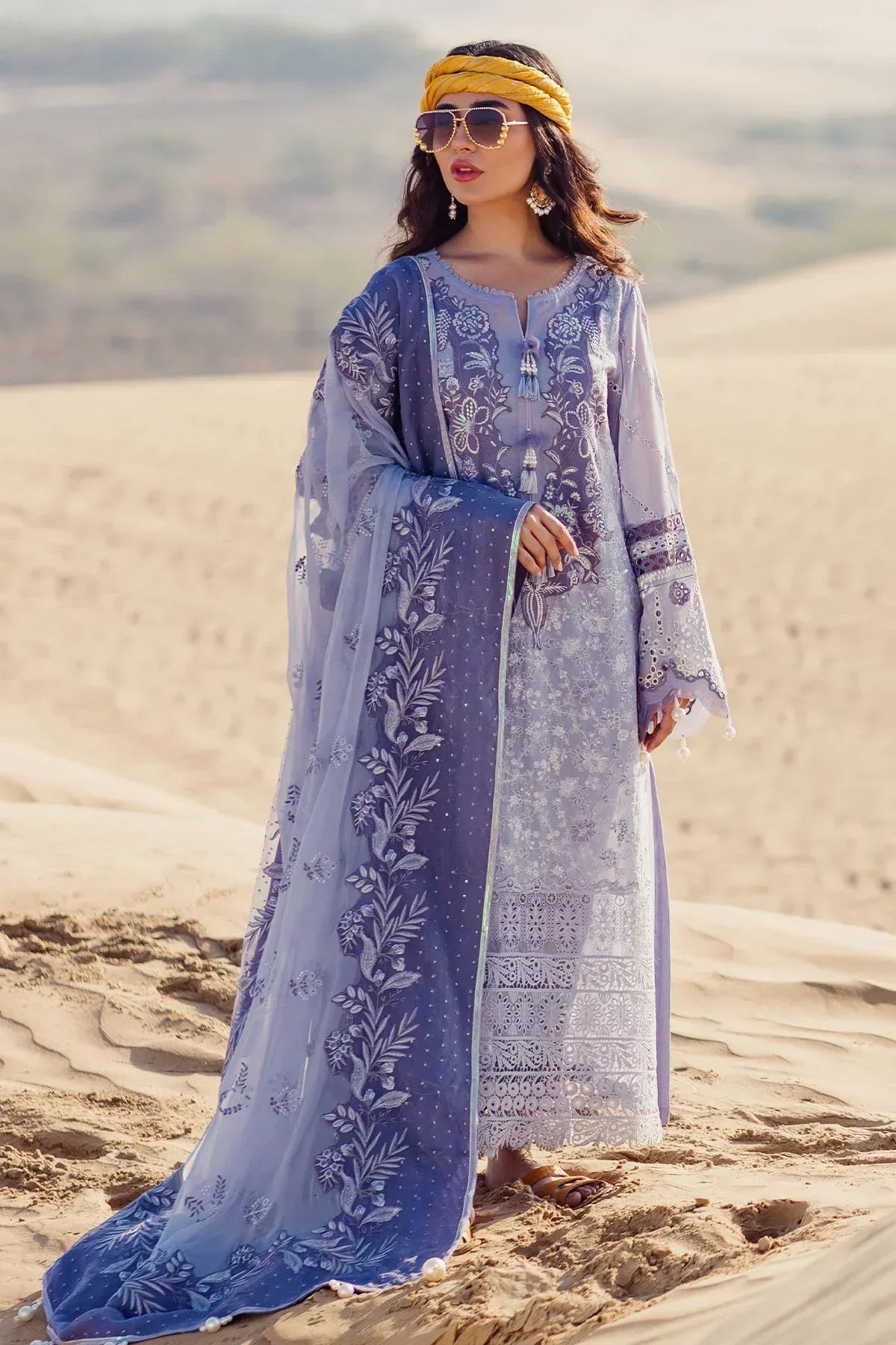 Nureh | Sehra Swiss Voil Lawn | CAMEO - NE-80 - Ladies Clothes - Maria Faisal