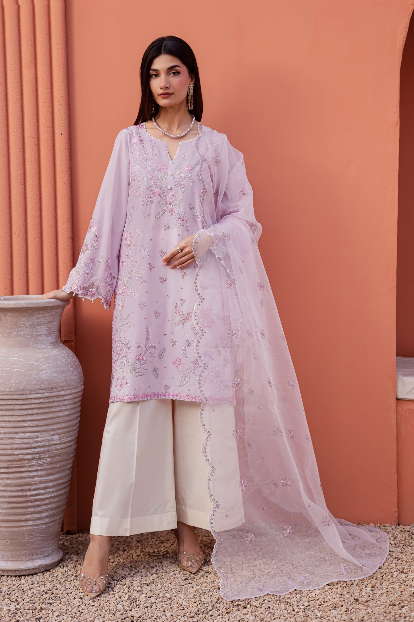 Batik | Festive Eid 26 | Jheel - Luxury Dress - available at Maria Faisal in UK and USA.