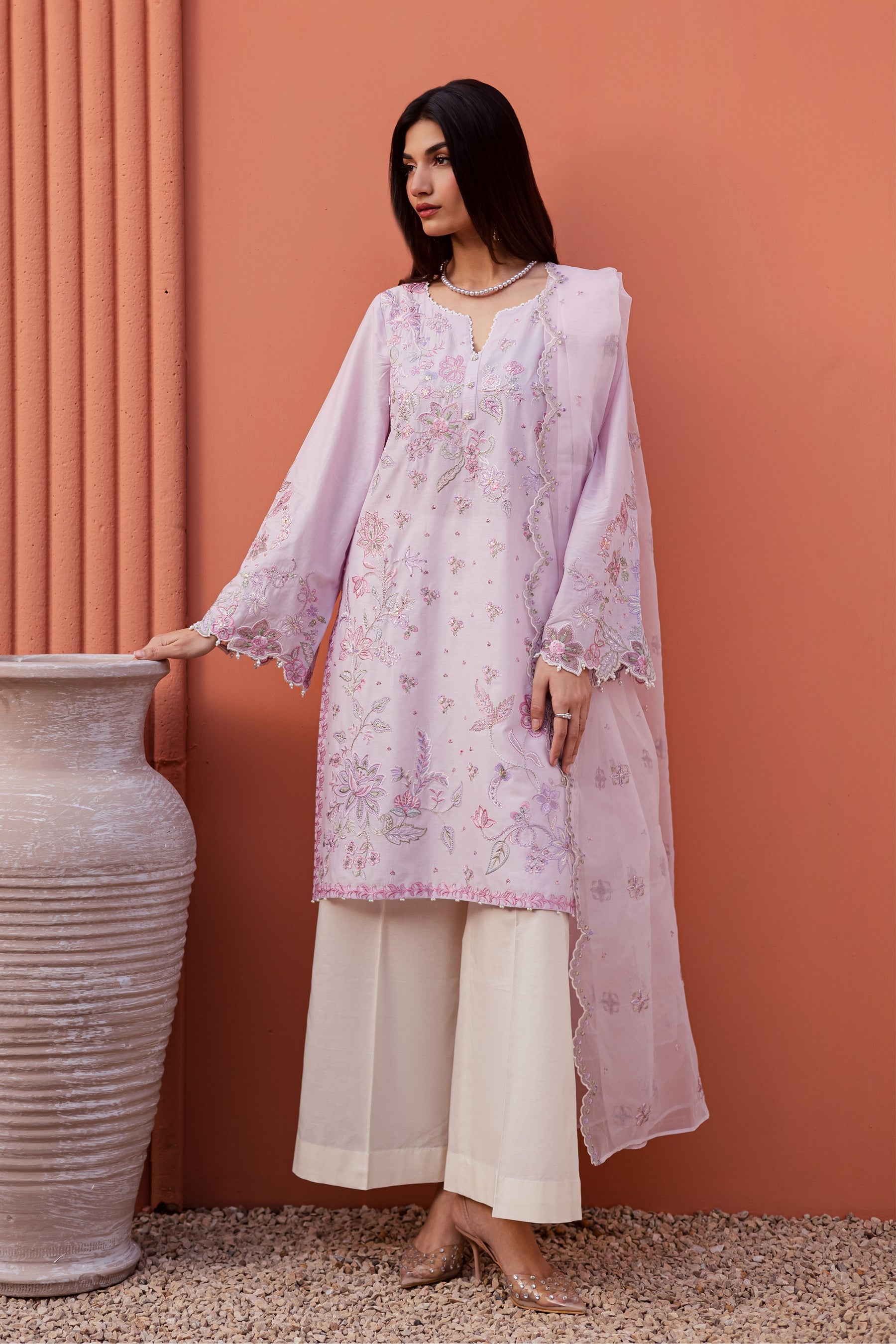 Batik | Festive Eid 26 | Jheel - Luxury Dress - available at Maria Faisal in UK and USA.