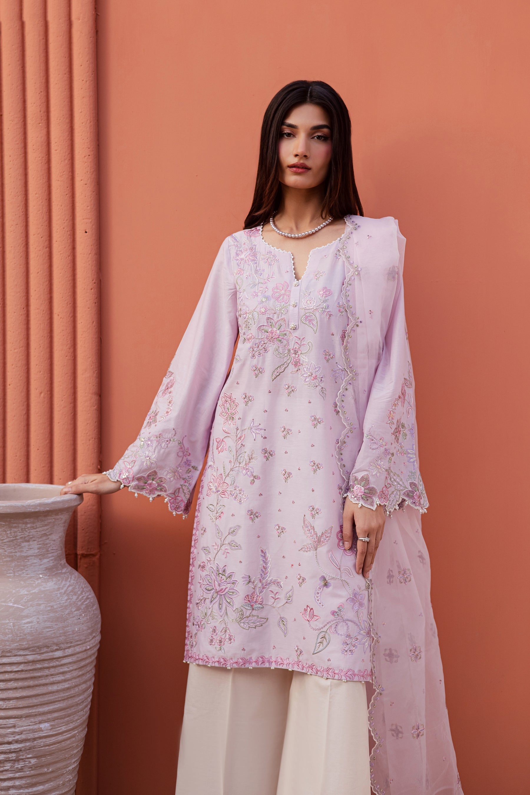 Batik | Festive Eid 26 | Jheel - Luxury Dress - available at Maria Faisal in UK and USA.