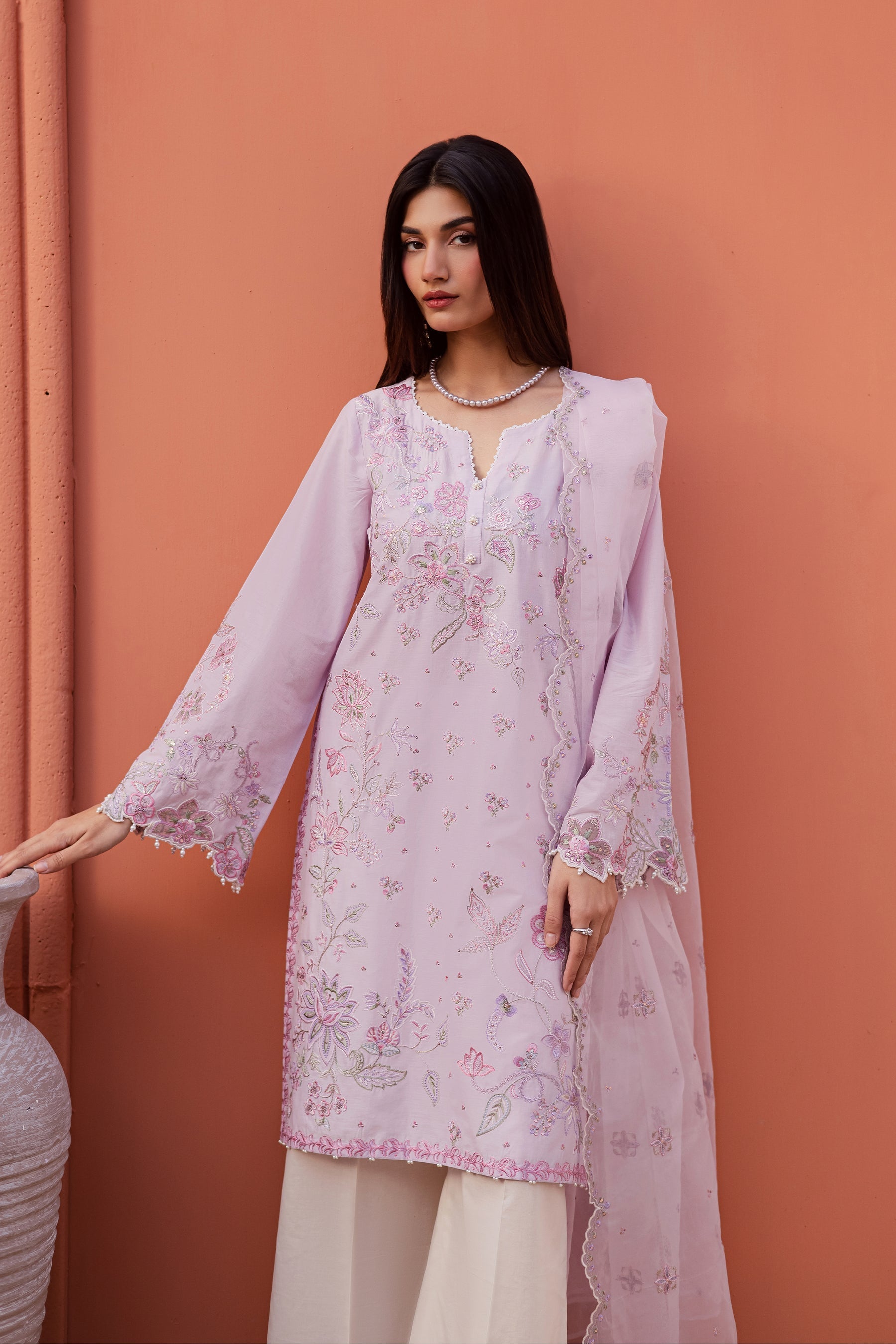 Batik | Festive Eid 26 | Jheel - Luxury Dress - available at Maria Faisal in UK and USA.