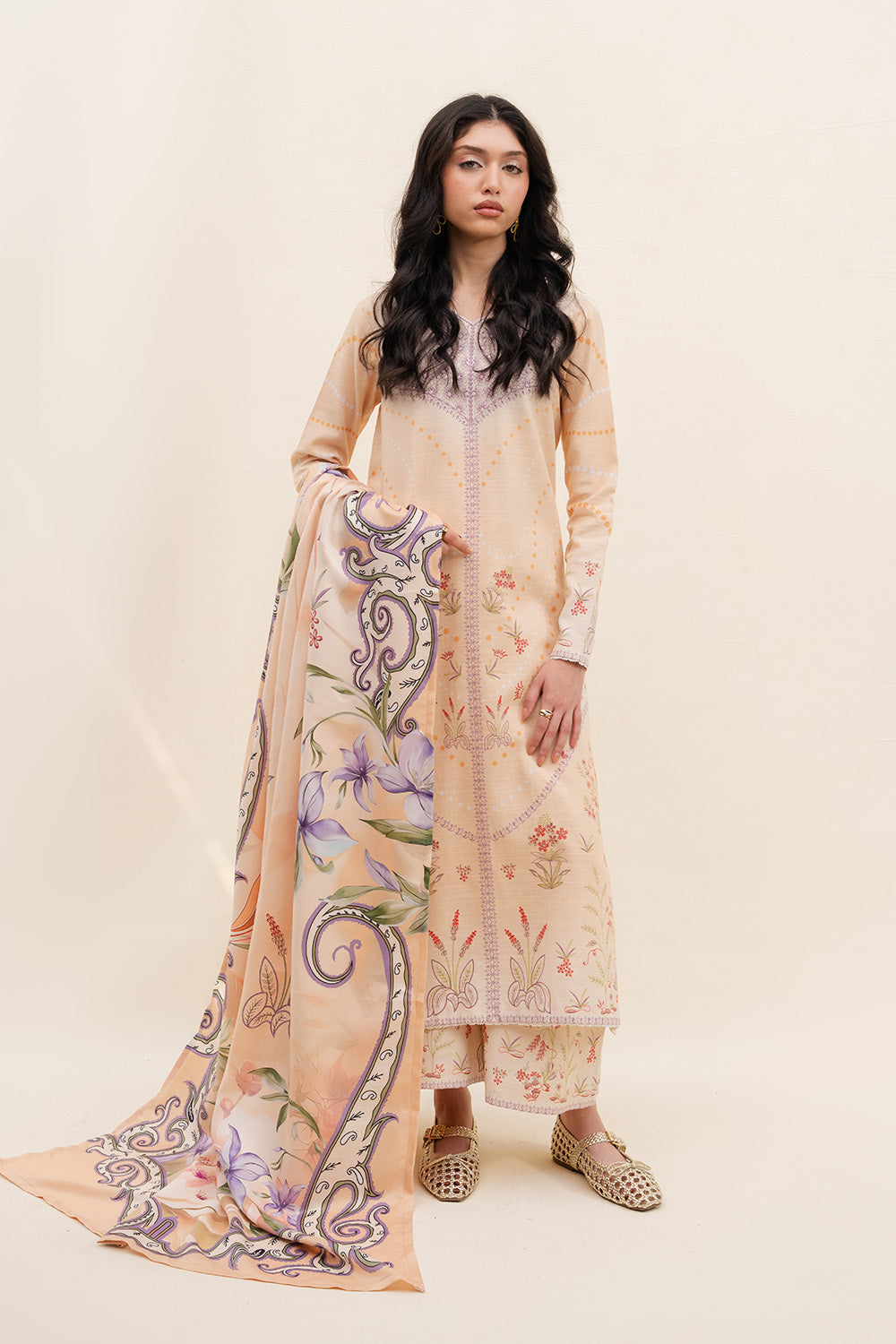 SILKEN STEAM - MWS5829 – authentic Pakistani dress from the Latte Layers Pret collection for women in the UK