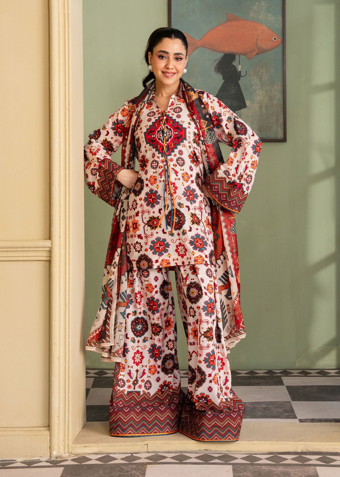 Maria Osama Khan | Retro 26 |Daisy - Luxury Dress - available at Maria Faisal in UK and USA.