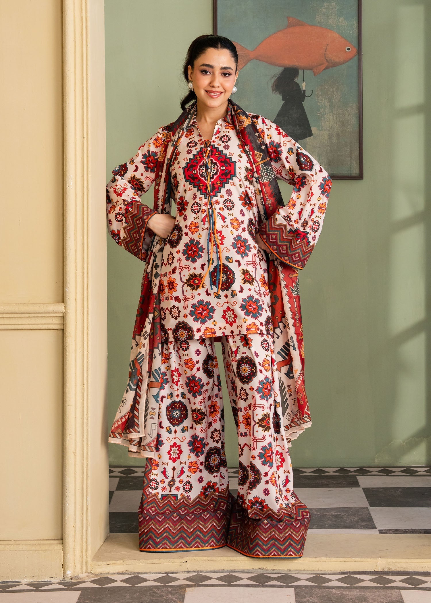 Maria Osama Khan | Retro 26 |Daisy - Luxury Dress - available at Maria Faisal in UK and USA.