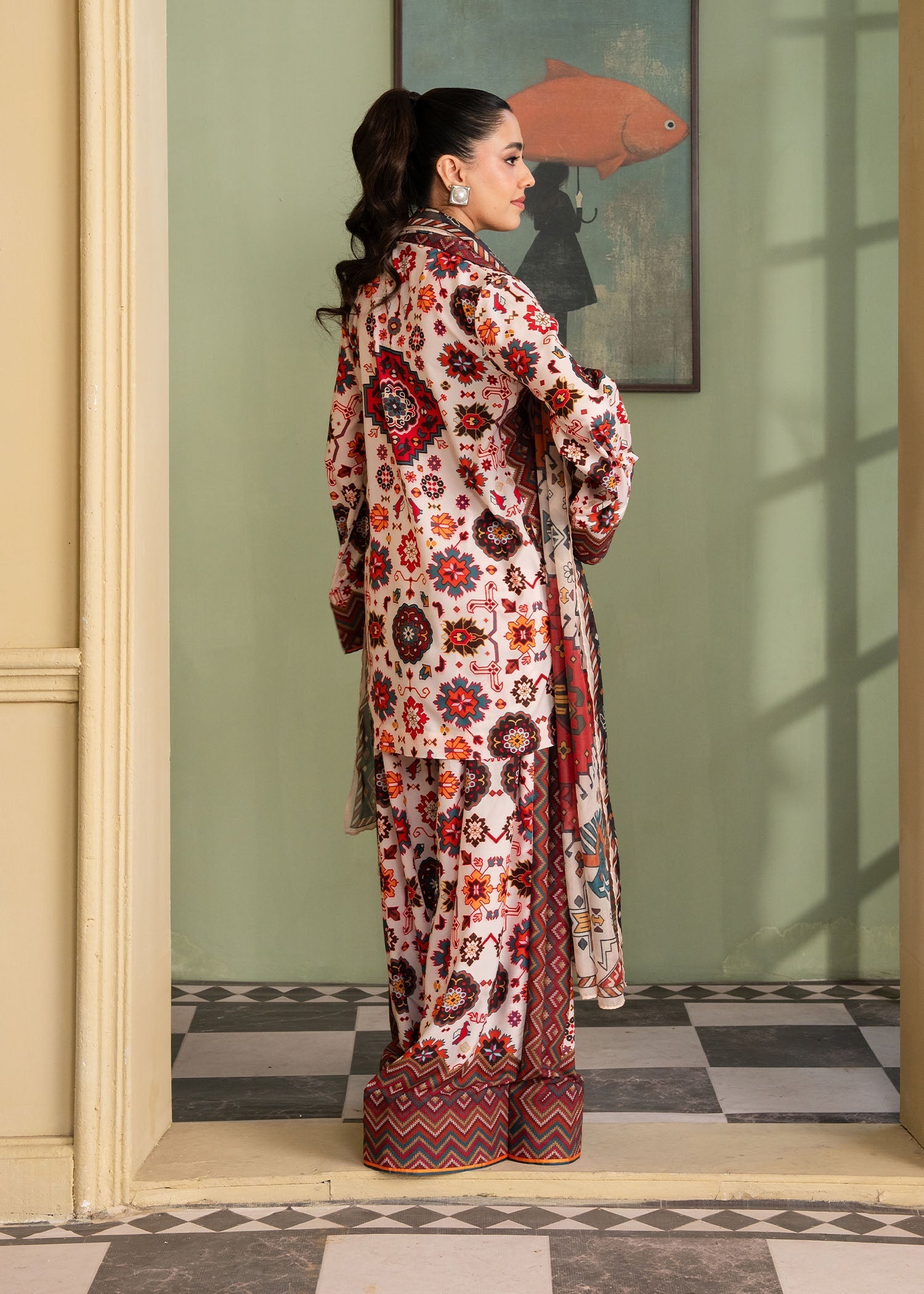Maria Osama Khan | Retro 26 |Daisy - Luxury Dress - available at Maria Faisal in UK and USA.