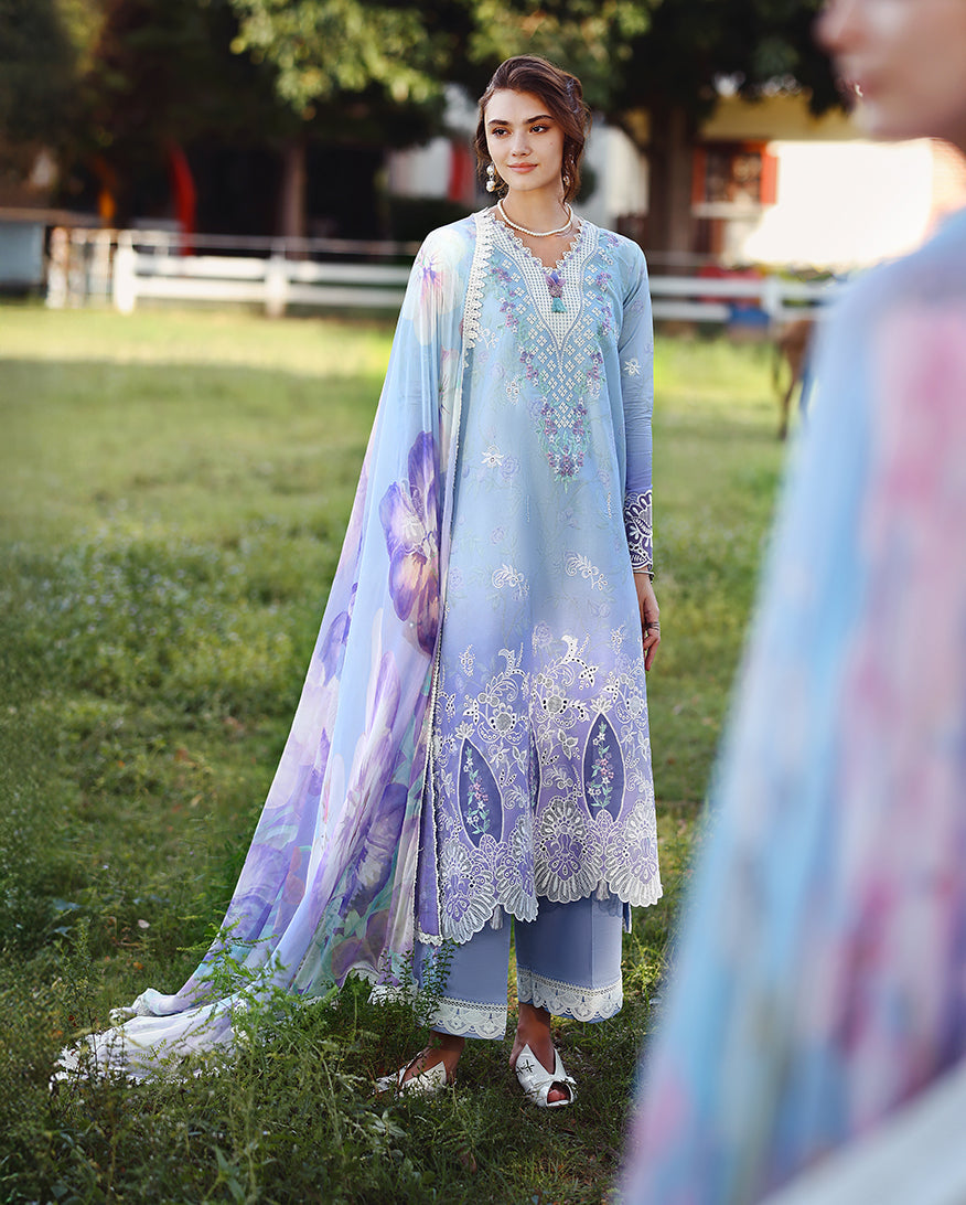 Mushq | Solace Ombre Chikankari | Ombre Whisper - Luxury Dress - available at Maria Faisal in UK and USA.