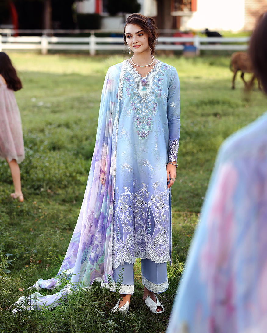 Mushq | Solace Ombre Chikankari | Ombre Whisper - Luxury Dress - available at Maria Faisal in UK and USA.