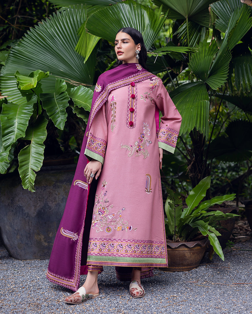 Mushq | Hemline Karandi | Opal Gleam - Casual Dress - available at Maria Faisal in UK and USA.