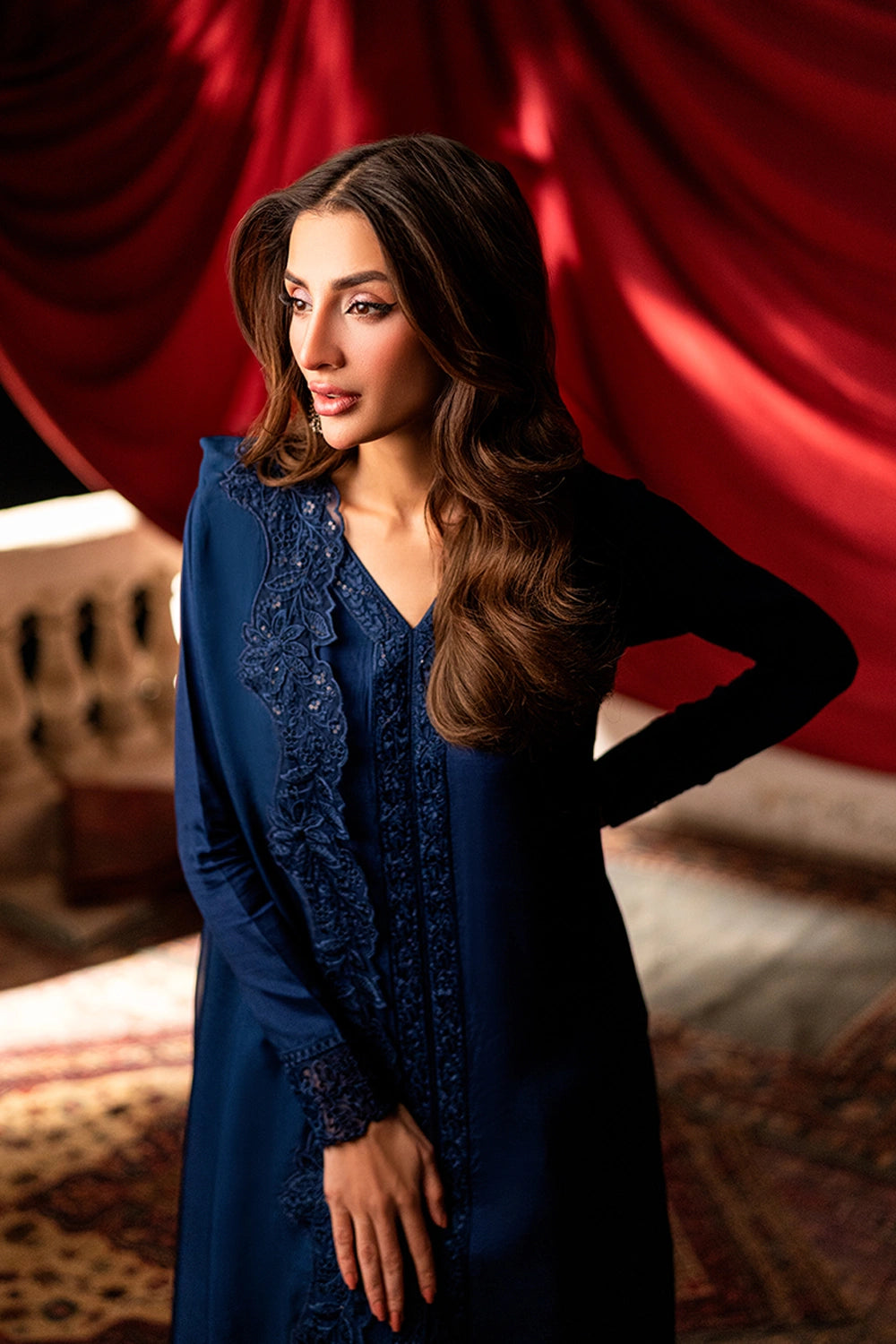 Azure | Vogue Formals | Opal Blue - Formal Dress - available at Maria Faisal in UK and USA.