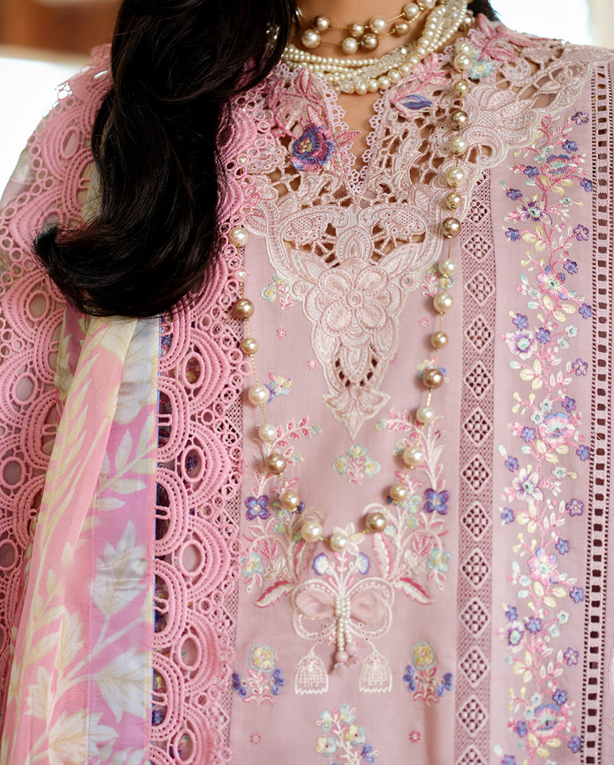 Mushq | Amoi Luxury Lawn | Opulent Whisper - Luxury Dress - available at Maria Faisal in UK and USA.