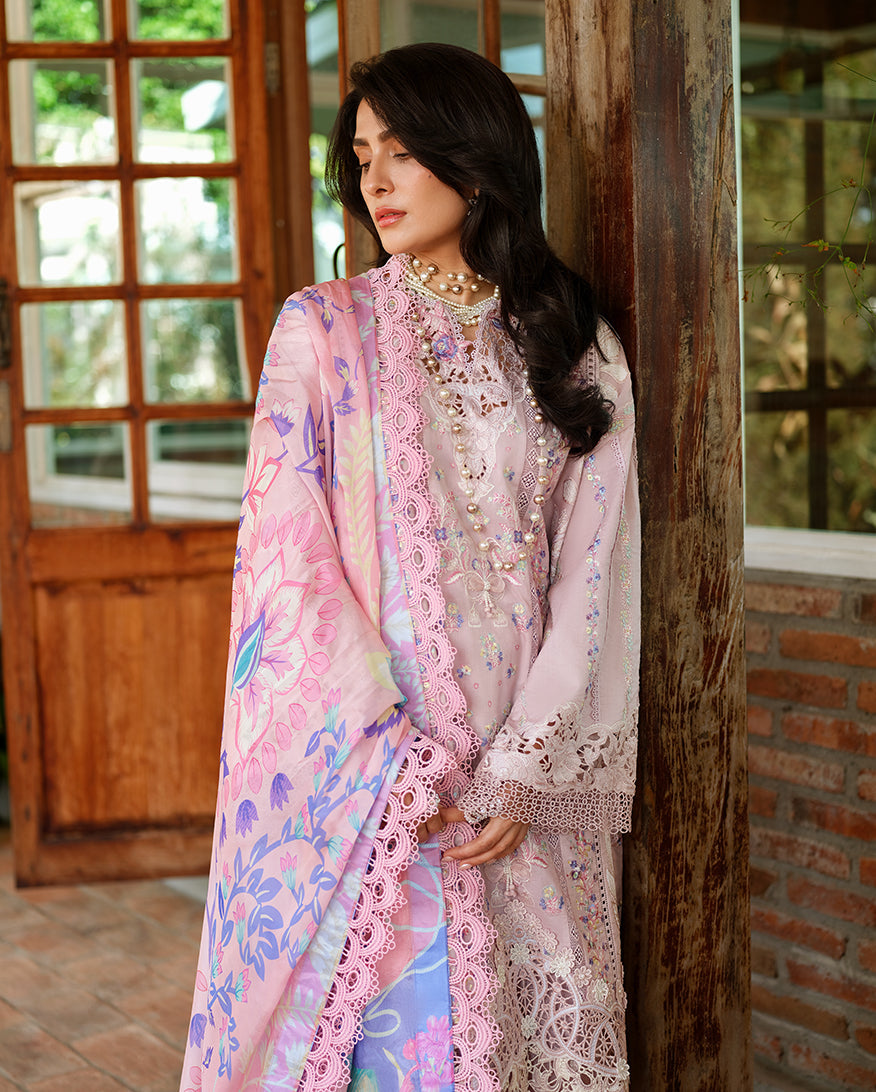 Mushq | Amoi Luxury Lawn | Opulent Whisper - Luxury Dress - available at Maria Faisal in UK and USA.