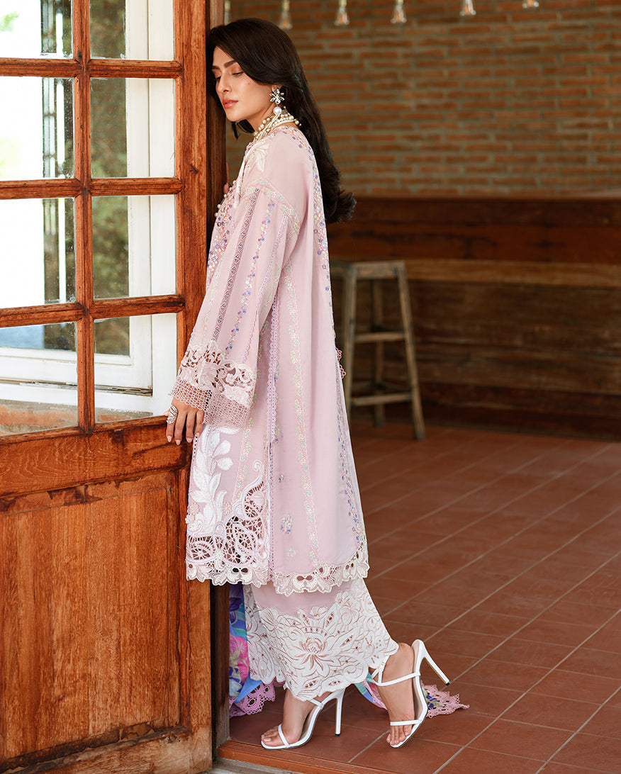 Mushq | Amoi Luxury Lawn | Opulent Whisper - Luxury Dress - available at Maria Faisal in UK and USA.