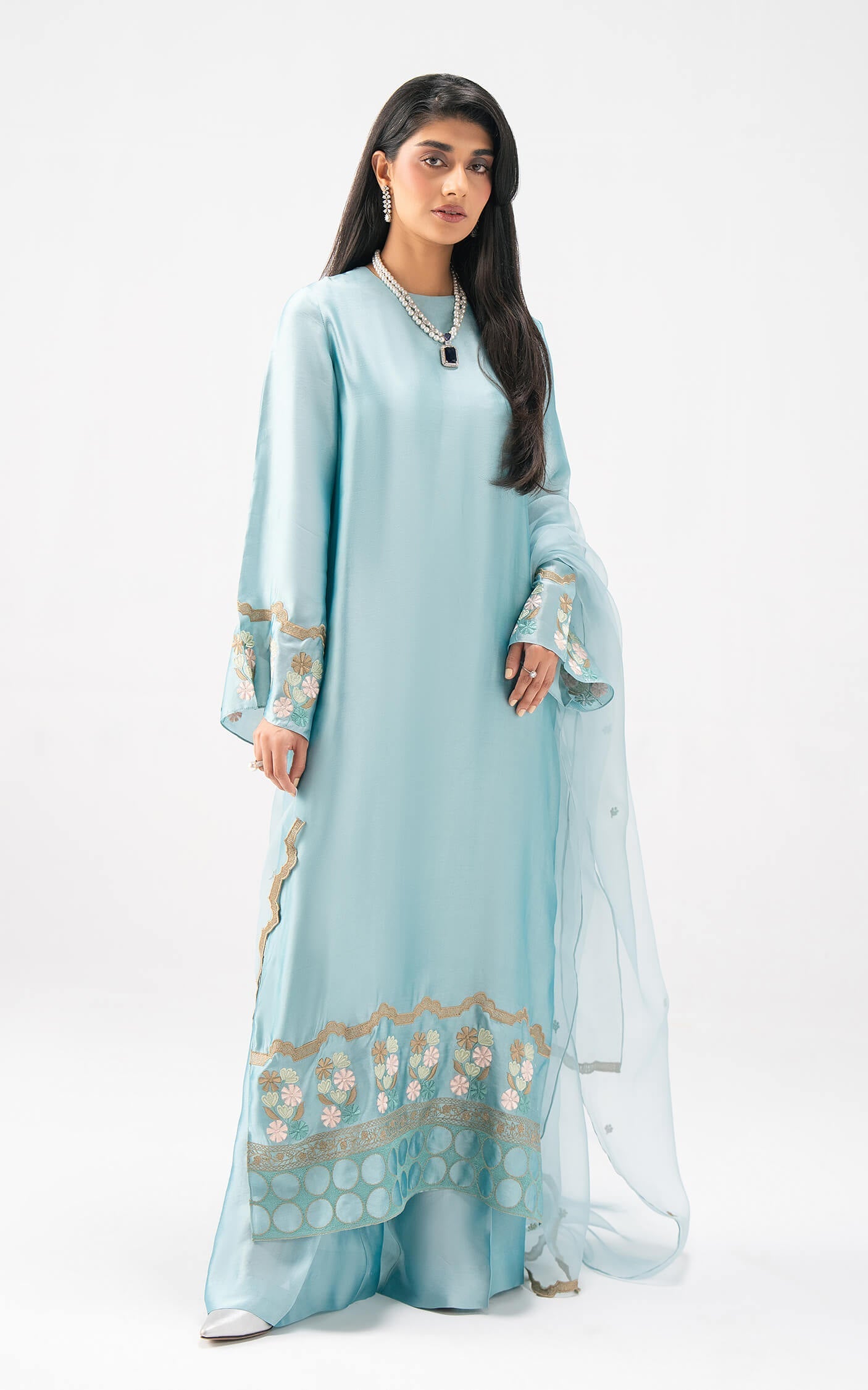 Asifa and Nabeel | Celevara Luxe | Opulent Echo - Luxury Dress - available at Maria Faisal in UK and USA.