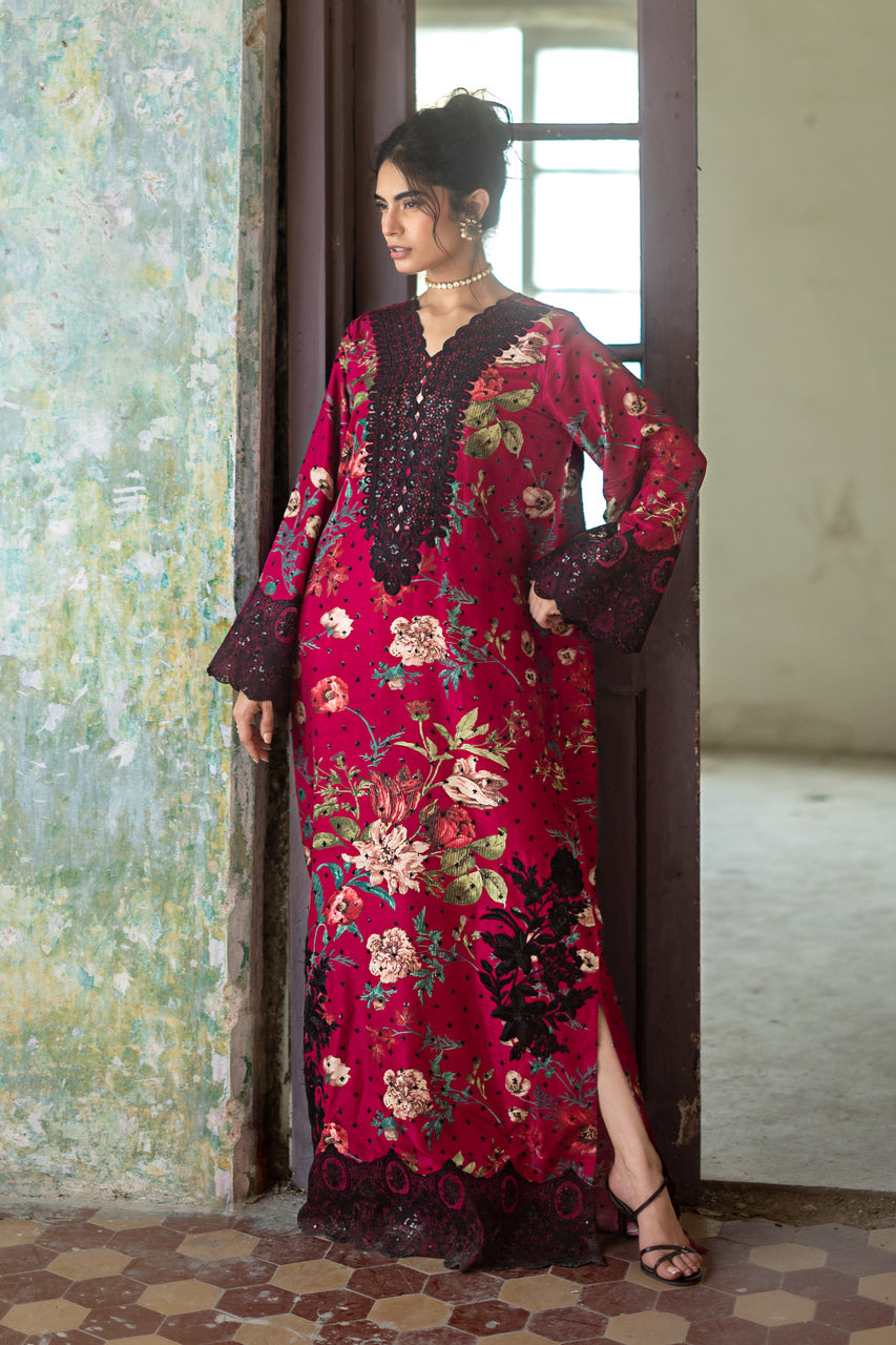 Zainab Chottani | Summer Edition 26 | Orchid Noir Kaftan - Formal Dress - available at Maria Faisal in UK and USA.
