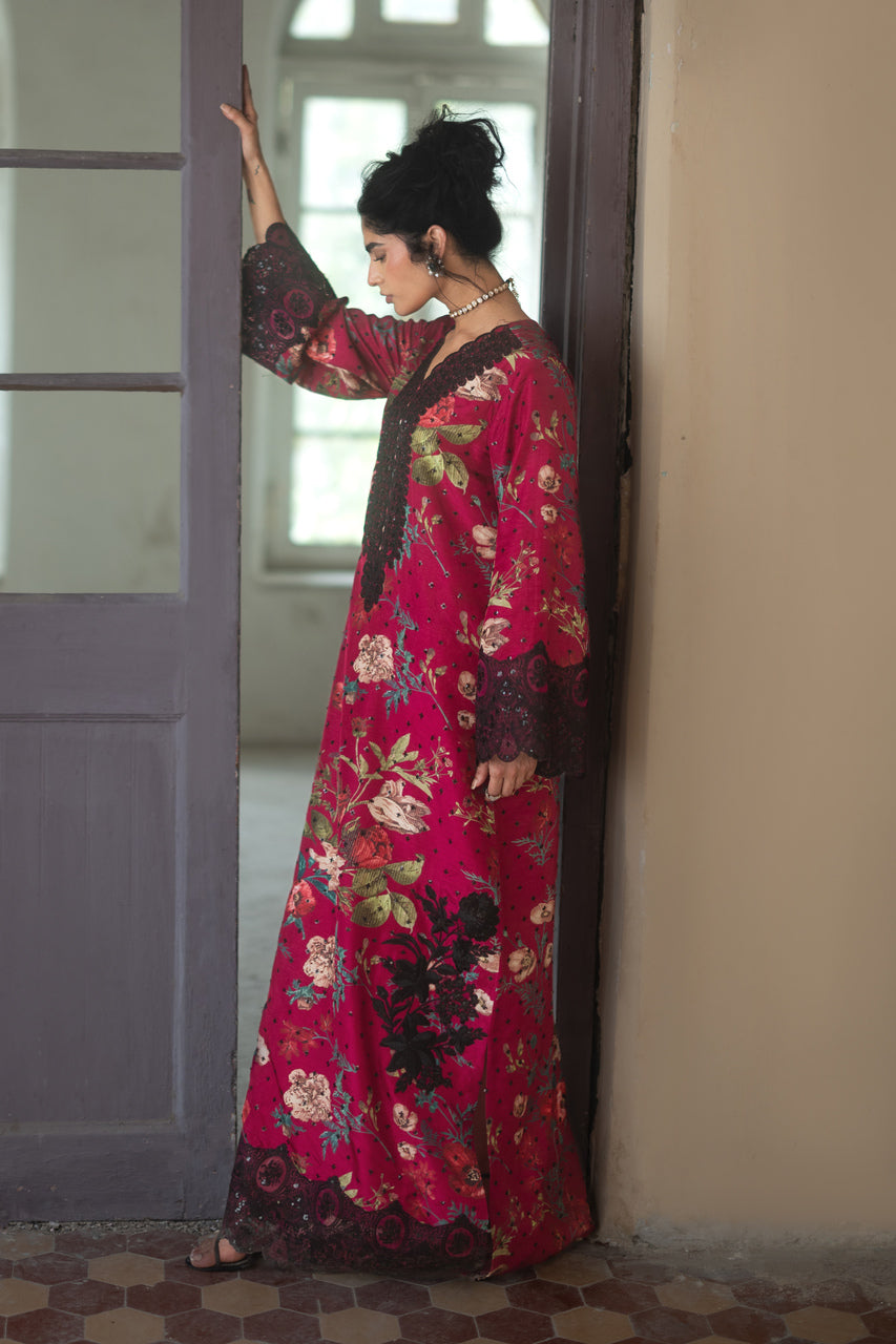 Zainab Chottani | Summer Edition 26 | Orchid Noir Kaftan - Formal Dress - available at Maria Faisal in UK and USA.