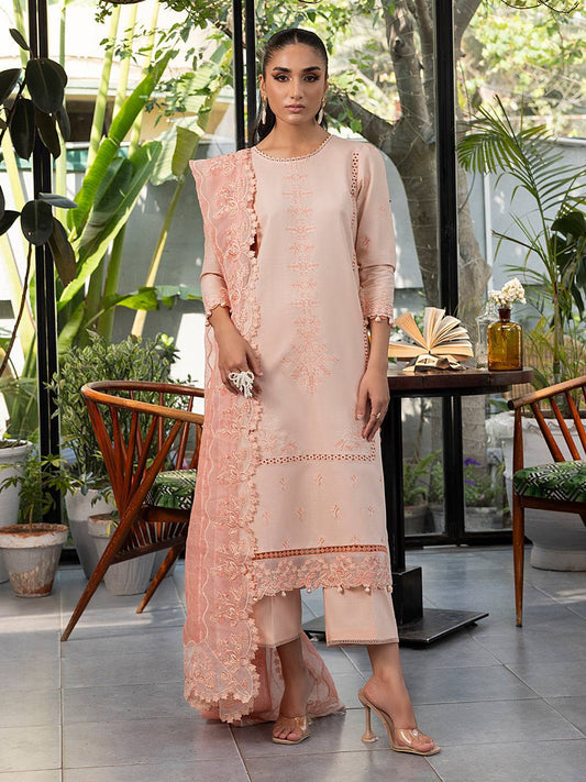 Izel | Meadow Muse Embroidered Lawn 25 | PEACHLIGHT by Maria Faisal - Registered Vendor of : Izel - type : Ladies Clothes - 100% original wedding dresses