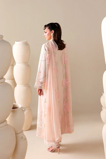 Azure | Luxury Lawn 26 | Peachy Meadow - Luxury Dress - available at Maria Faisal in UK and USA.