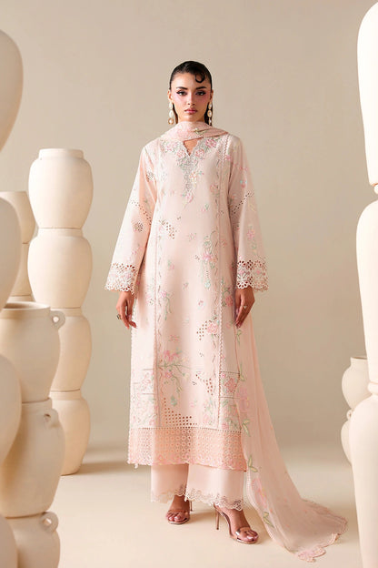 Azure | Luxury Lawn 26 | Peachy Meadow - Luxury Dress - available at Maria Faisal in UK and USA.