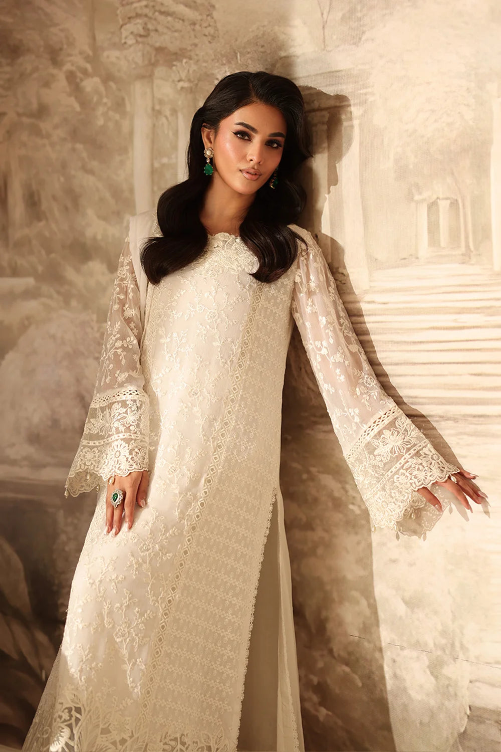 Azure | Ensembles | Pearl Whisper - Casual Dress - available at Maria Faisal in UK and USA.