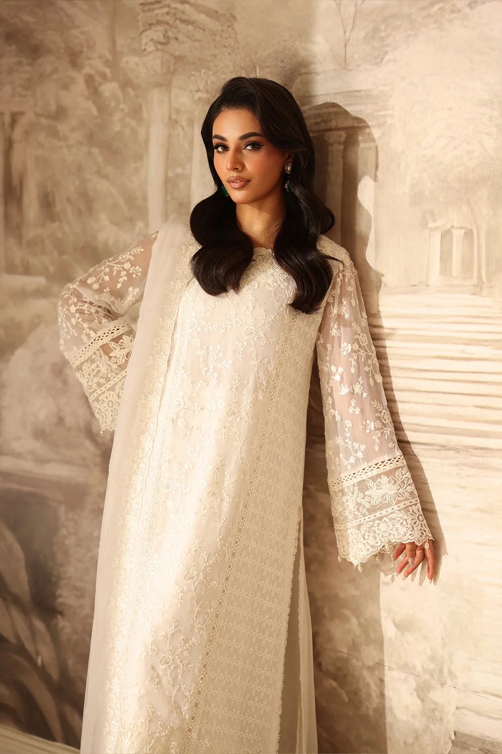 Azure | Ensembles | Pearl Whisper - Casual Dress - available at Maria Faisal in UK and USA.