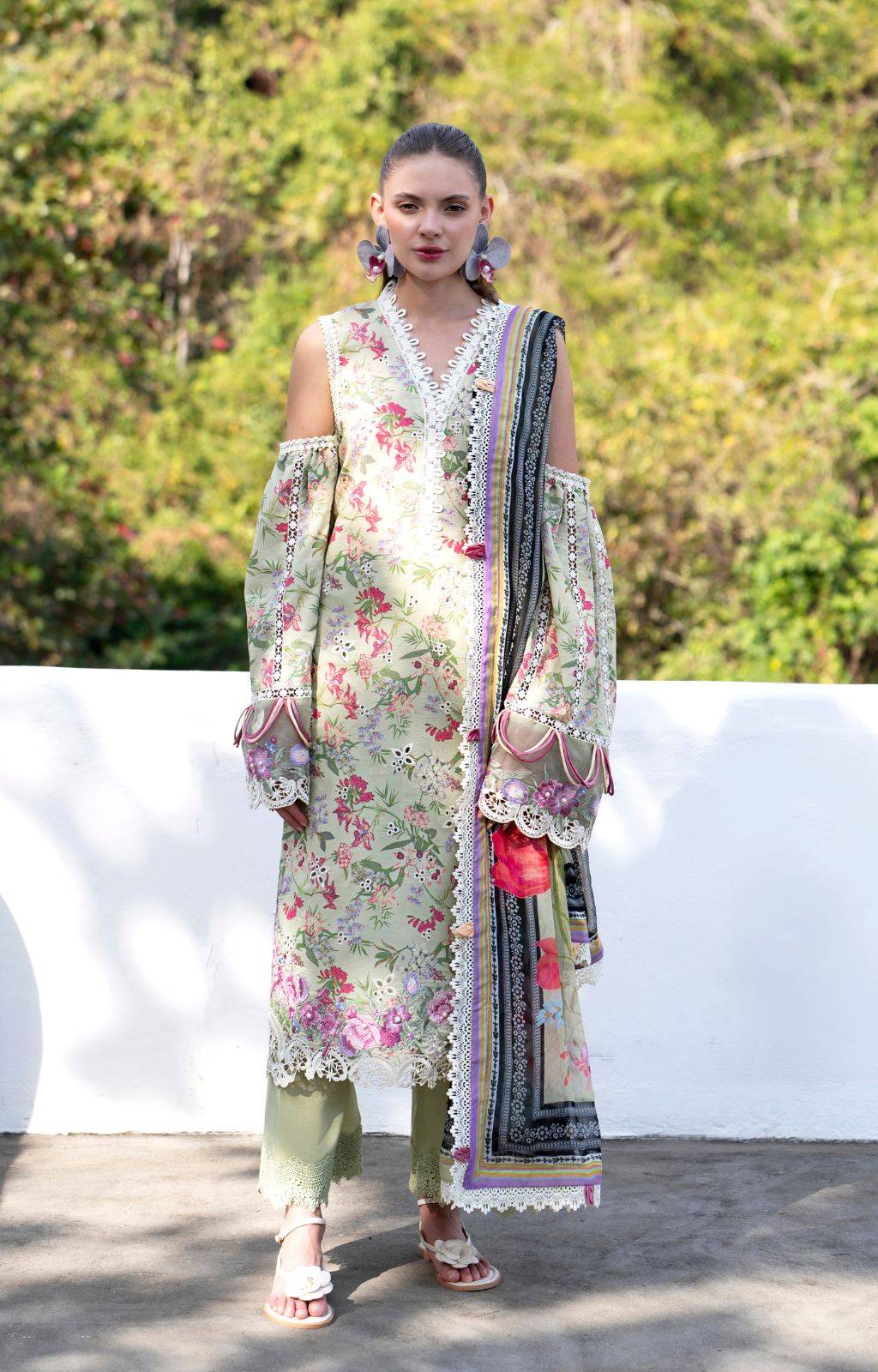 AJR Couture | Printakari Lawn 25 | Pink Patel by Maria Faisal - Registered Vendor of : AJR Couture - type : Ladies Clothes - 100% original wedding dresses