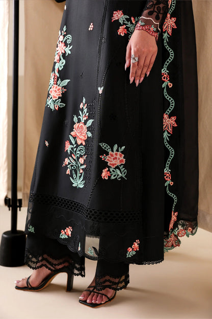 Azure | Luxury Lawn 26 | Black Peony - Luxury Dress - available at Maria Faisal in UK and USA.