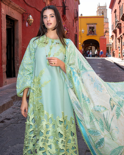 Mushq | Odyssey Lawn 26 | Paloma - Luxury Dress - available at Maria Faisal in UK and USA.