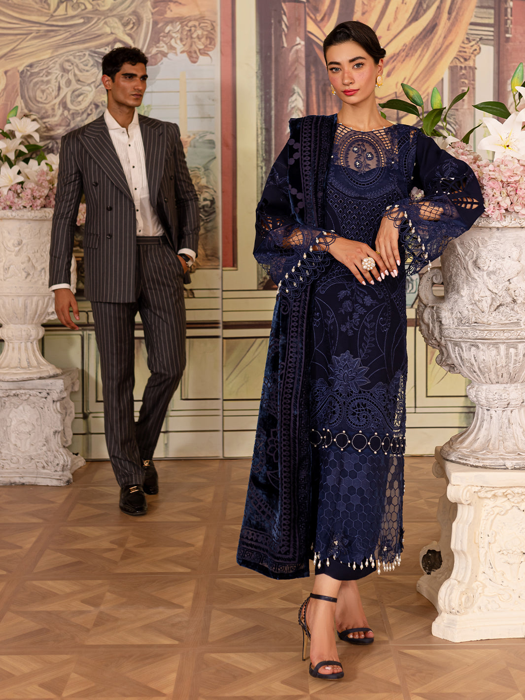 Parishay | Panache Winter | PN-02 - Designer Dress with Intricate embroidery and embellishments. Shop elegent wedding dress at Maria Faisal.