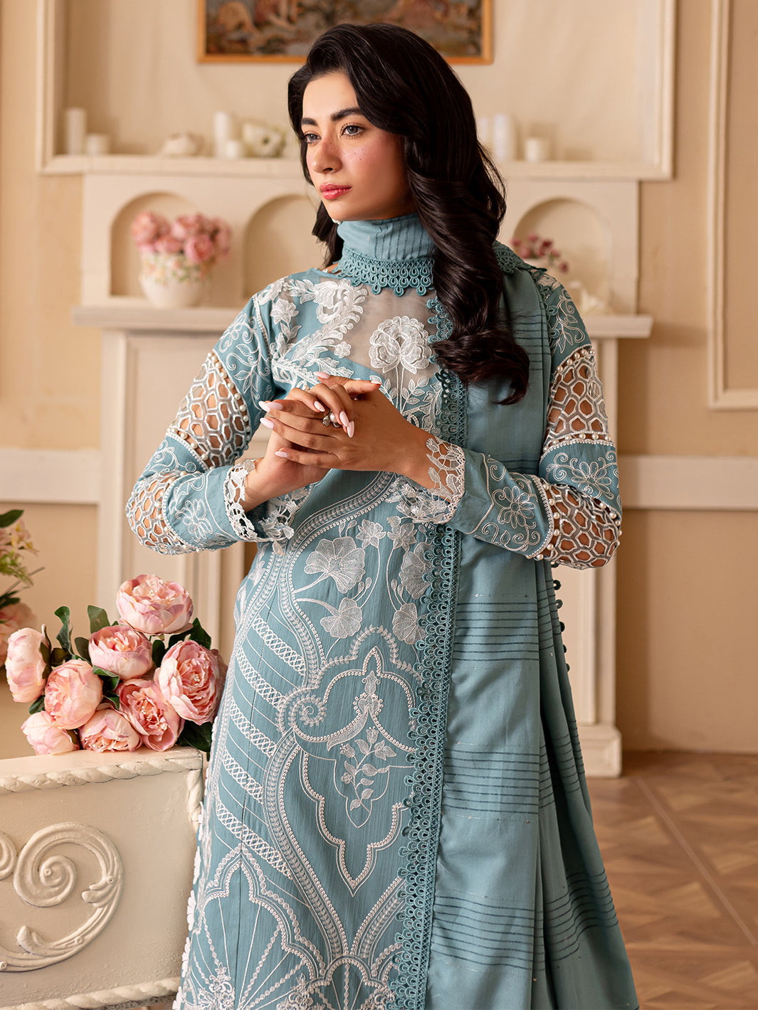 Parishay | Panache Winter | PN-10 - Designer Dress with Intricate embroidery and embellishments. Shop elegent wedding dress at Maria Faisal.