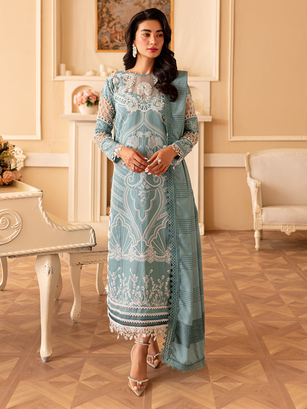 Parishay | Panache Winter | PN-10 - Designer Dress with Intricate embroidery and embellishments. Shop elegent wedding dress at Maria Faisal.