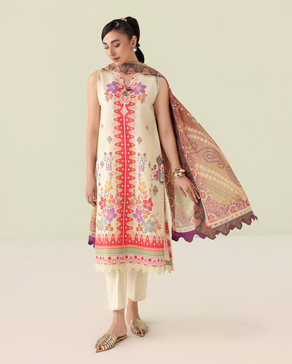 Roheenaz | Rosette Lawn | Pastel Symphony - Casual Dress - available at Maria Faisal in UK and USA.