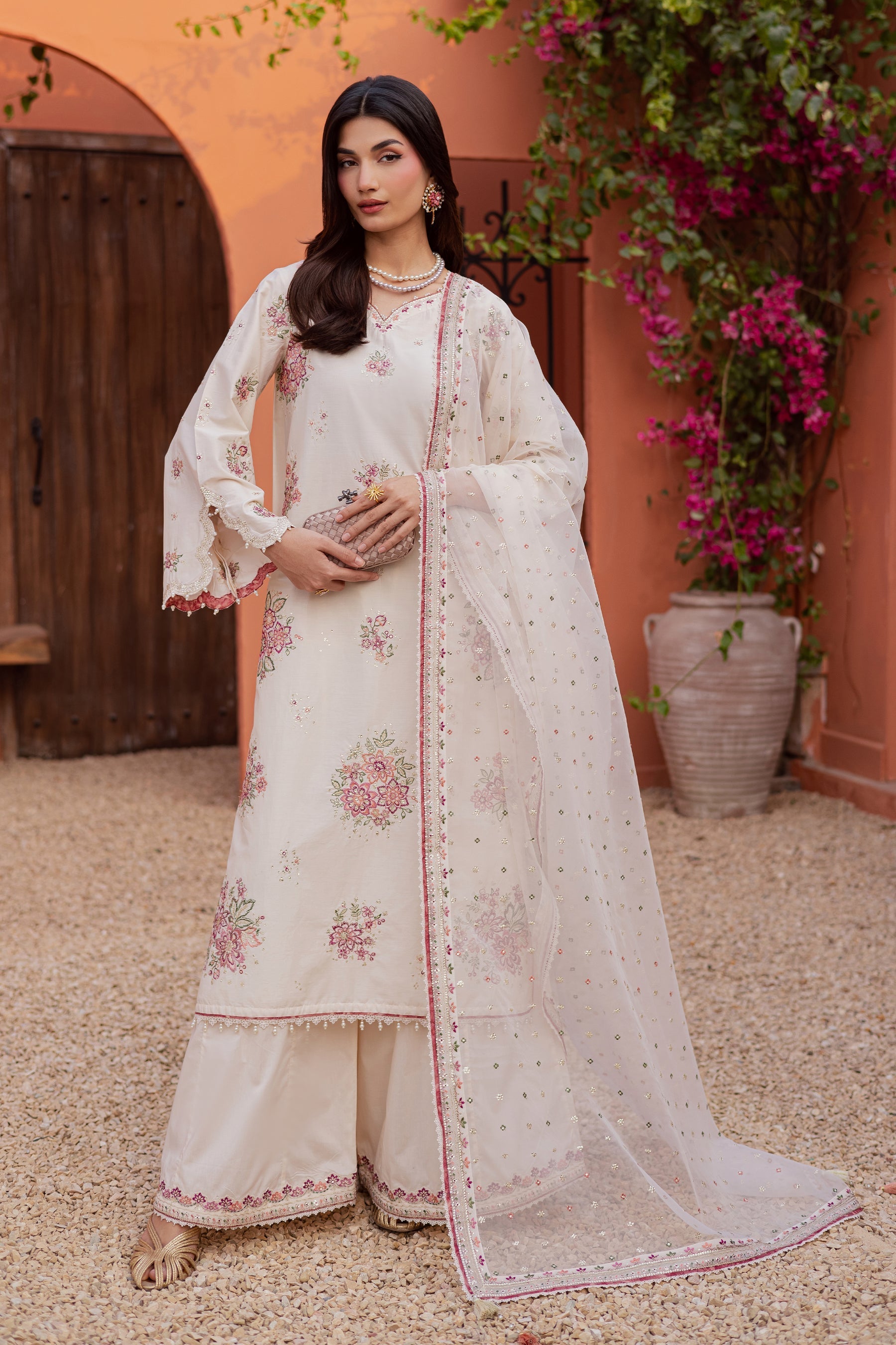 Batik | Festive Eid 26 | Pearl Elora - Luxury Dress - available at Maria Faisal in UK and USA.
