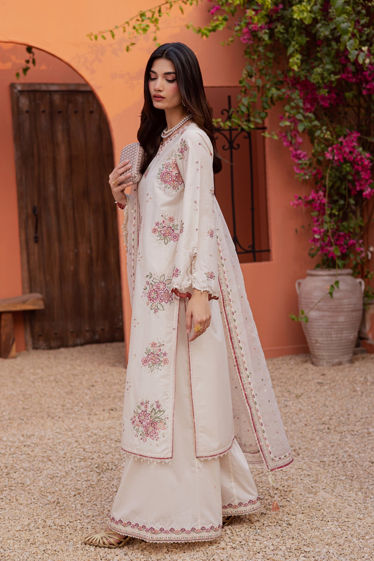Batik | Festive Eid 26 | Pearl Elora - Luxury Dress - available at Maria Faisal in UK and USA.