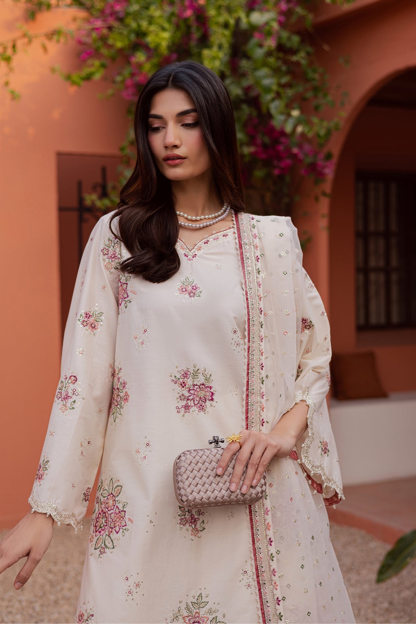 Batik | Festive Eid 26 | Pearl Elora - Luxury Dress - available at Maria Faisal in UK and USA.