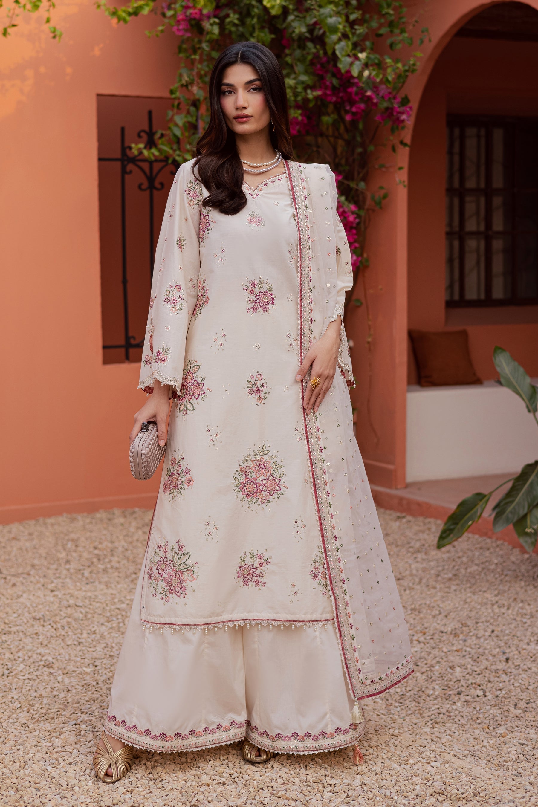 Batik | Festive Eid 26 | Pearl Elora - Luxury Dress - available at Maria Faisal in UK and USA.