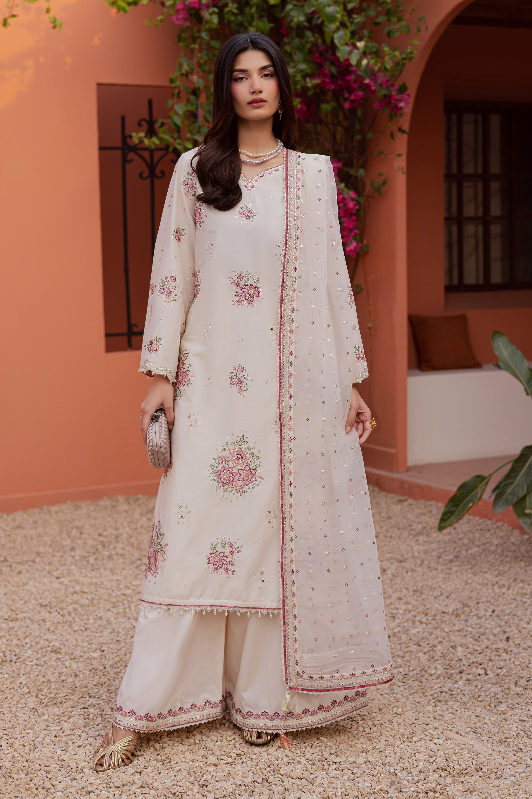 Batik | Festive Eid 26 | Pearl Elora - Luxury Dress - available at Maria Faisal in UK and USA.