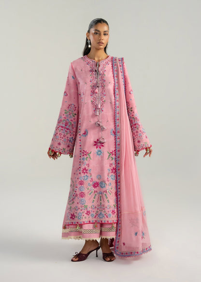 Hussain Rehar | Zan SS26 | Pembe - Luxury Dress - available at Maria Faisal in UK and USA.