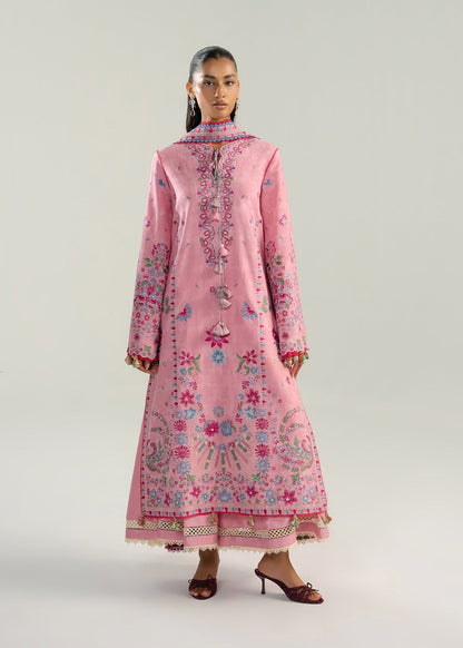 Hussain Rehar | Zan SS26 | Pembe - Luxury Dress - available at Maria Faisal in UK and USA.