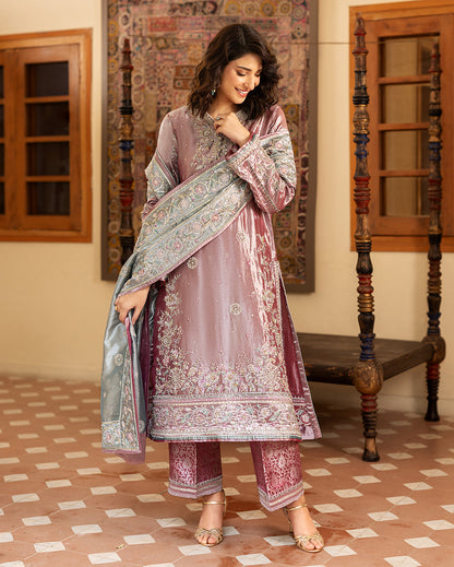 Mushq | Sunehri Lama Silk | Periwesh - Formal Dress - available at Maria Faisal in UK and USA.