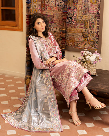 Mushq | Sunehri Lama Silk | Periwesh - Formal Dress - available at Maria Faisal in UK and USA.