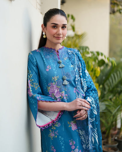 Roheenaz | Whispered Florals | Petal Drift - Casual Dress - available at Maria Faisal in UK and USA.