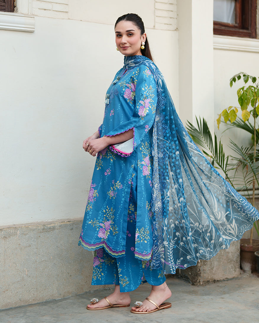 Roheenaz | Whispered Florals | Petal Drift - Casual Dress - available at Maria Faisal in UK and USA.